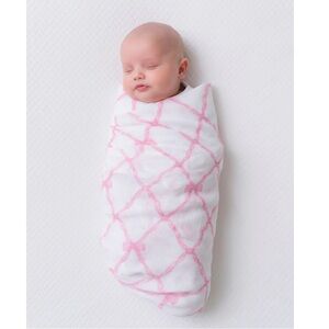 TBBC pink bow Swaddle Blanket